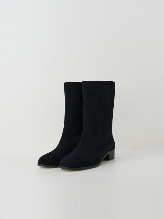 [moia] suede middle boots (black)