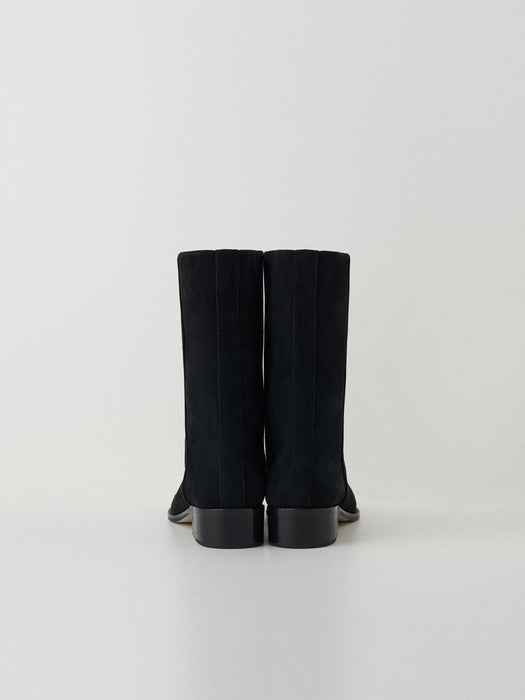 [moia] suede middle boots (black)