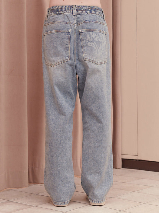 [ambler] Heart Sunset Wide jeans AJN301 (Blue)