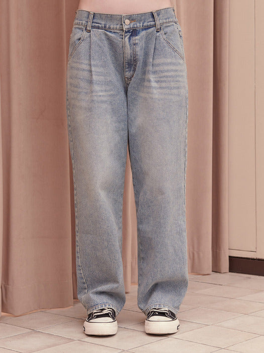 [ambler] Heart Sunset Wide jeans AJN301 (Blue)