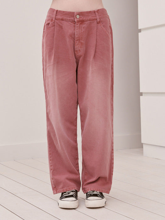 [ambler] Heart Sunset Wide jeans AJN301 (Pink)