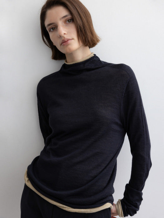 [moia] wholegarment turtleneck (navy)