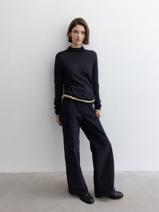 [moia] wholegarment turtleneck (navy)