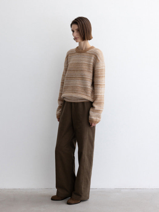 [moia] stripe alpaca sweater (beige)