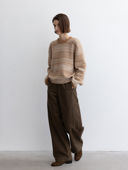 [moia] stripe alpaca sweater (beige)