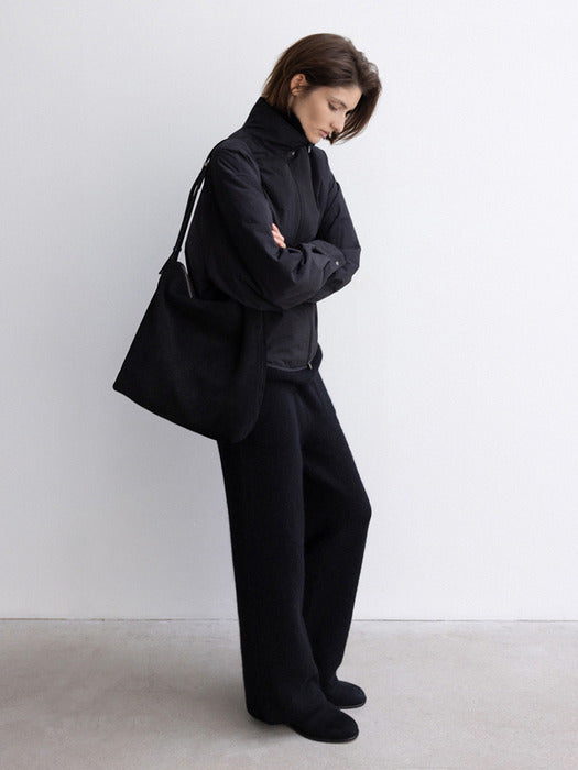 [moia] knit pocket pants (black)