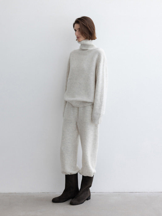 [moia] knit pocket pants (melange gray)