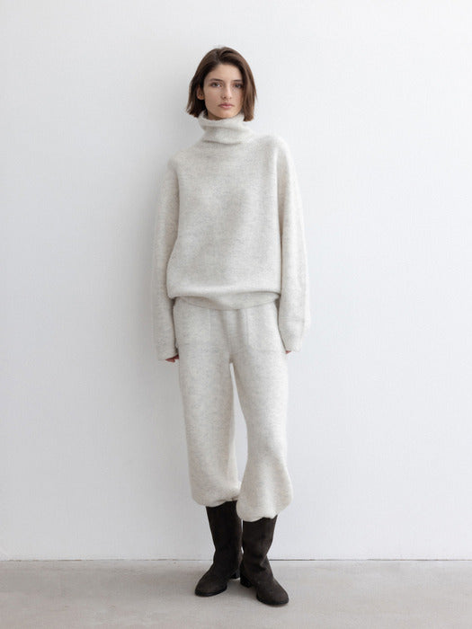 [moia] knit pocket pants (melange gray)