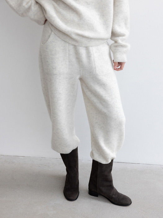 [moia] knit pocket pants (melange gray)