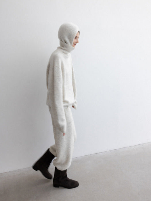 [moia] knit pocket pants (melange gray)