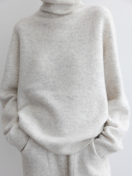[moia] alpaca turtleneck (melange gray)