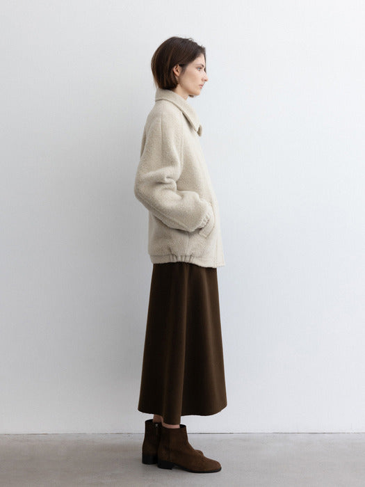 [moia] wool flared skirt (brown)