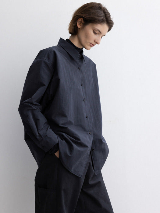 [moia] padded shirt (navy)