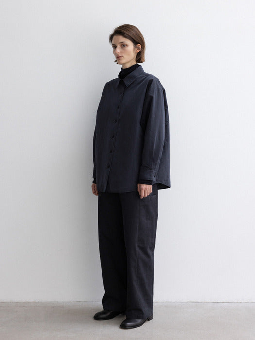 [moia] padded shirt (navy)