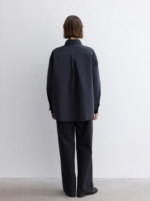 [moia] padded shirt (navy)