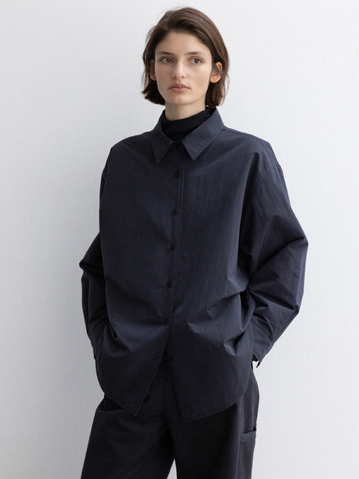 [moia] padded shirt (navy)