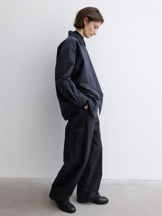 [moia] padded shirt (navy)