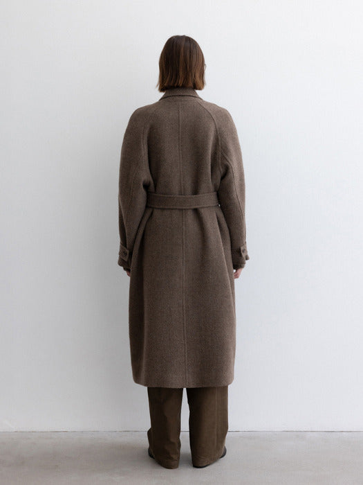 [moia] balmacaan coat (taupe)