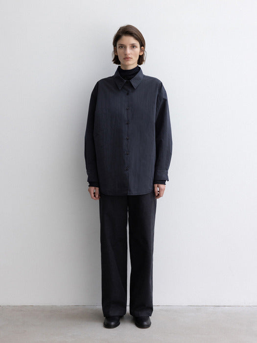 [moia] cotton banding pants (navy)