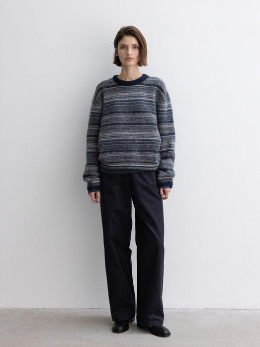 [moia] cotton banding pants (navy)