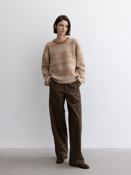 [moia] cotton banding pants (khaki)