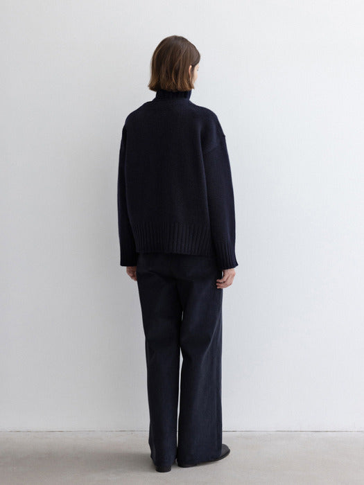 [moia] merino cardigan (navy)