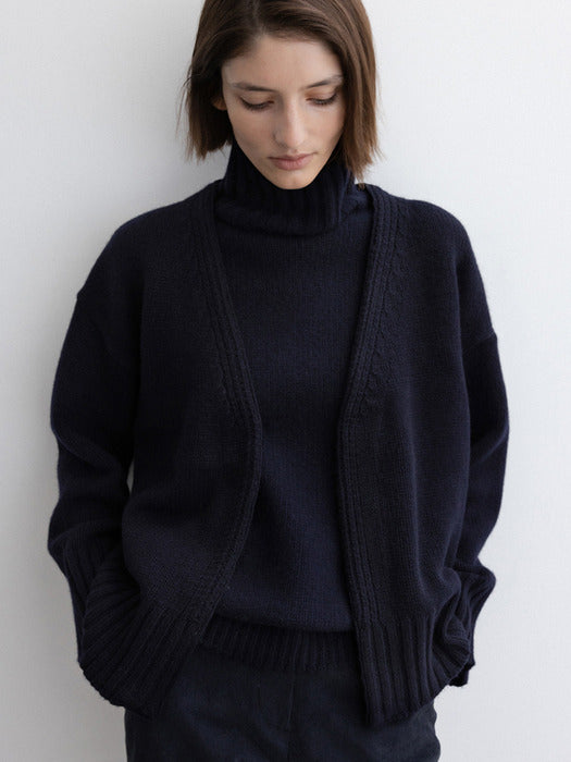 [moia] merino cardigan (navy)