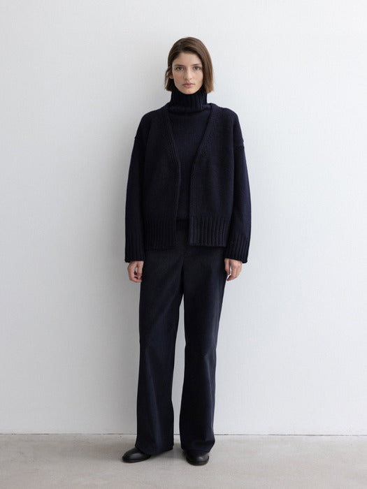 [moia] merino cardigan (navy)