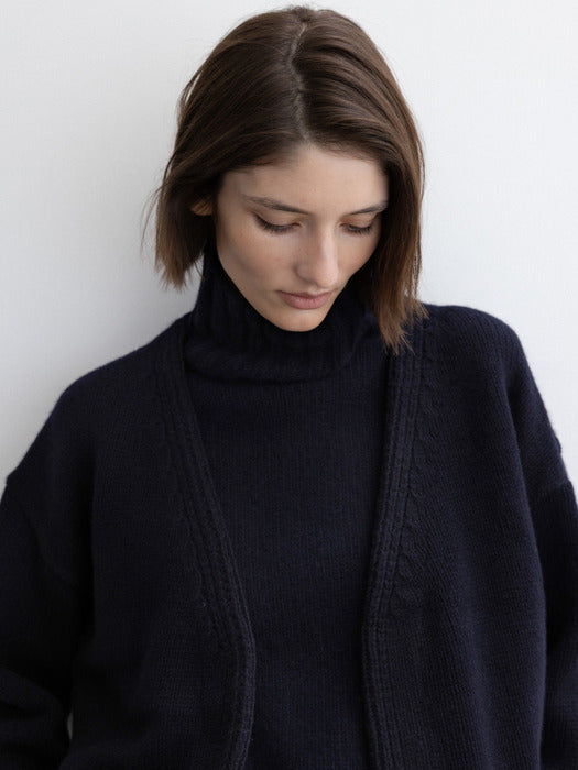 [moia] merino cardigan (navy)