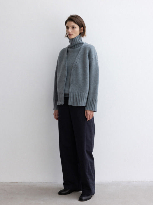 [moia] merino cardigan (stone blue)