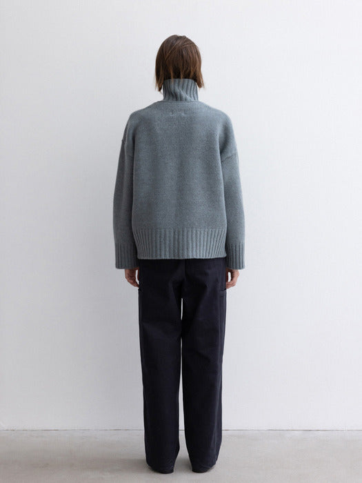 [moia] merino cardigan (stone blue)