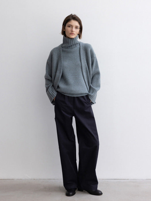 [moia] merino cardigan (stone blue)