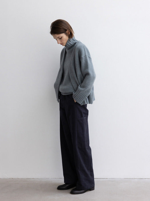 [moia] merino cardigan (stone blue)