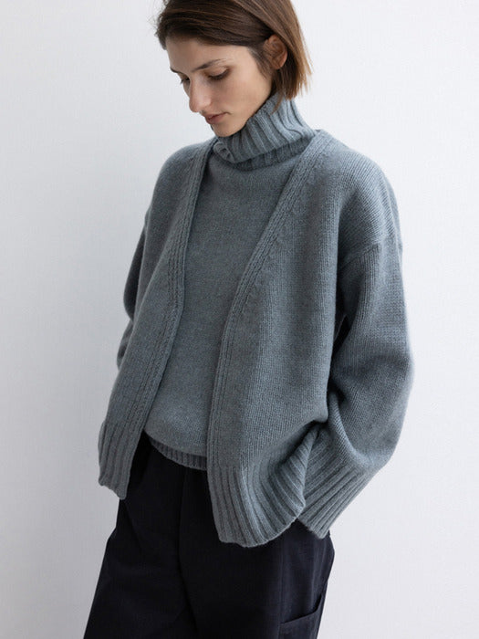 [moia] merino cardigan (stone blue)