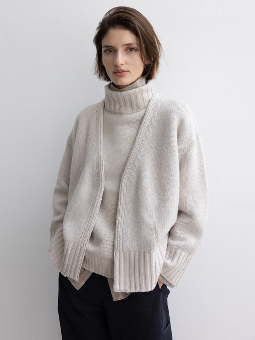 [moia] merino cardigan (ecru)