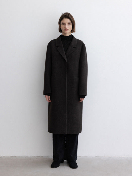 [moia] classic wool coat (brown mix)