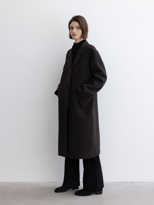 [moia] classic wool coat (brown mix)
