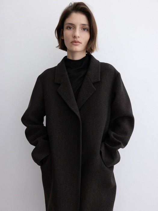 [moia] classic wool coat (brown mix)