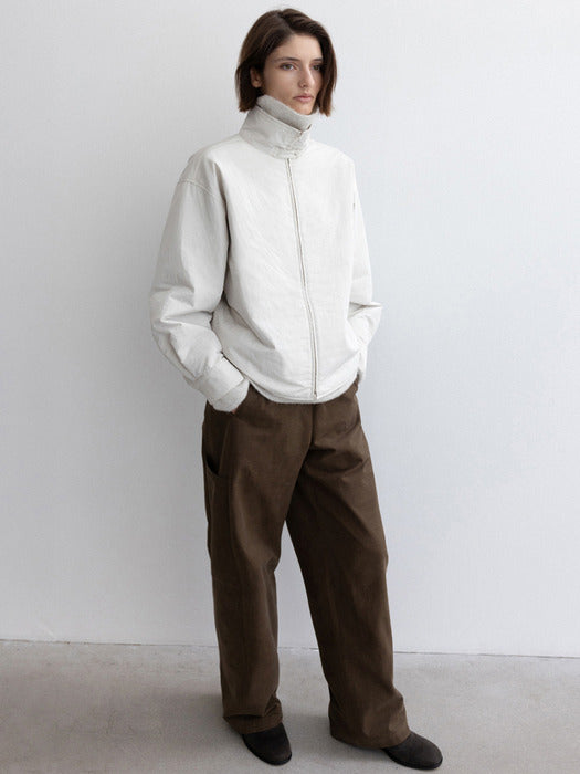 [moia] padded zip-up (ecru)