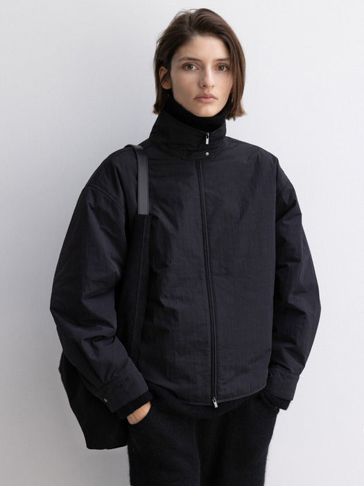 [moia] padded zip-up (black)