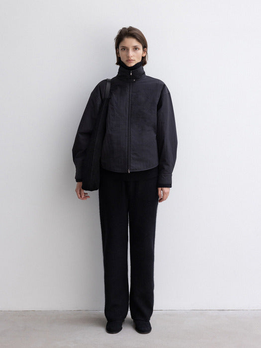[moia] padded zip-up (black)