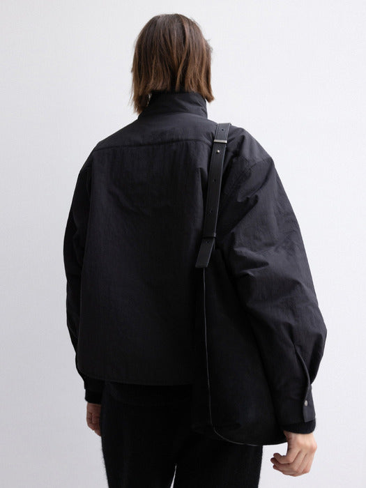 [moia] padded zip-up (black)