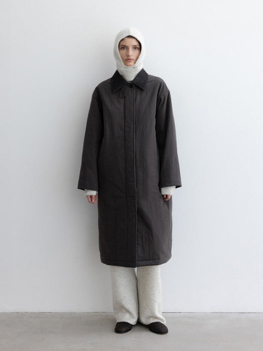[moia] padded single coat (charcoal)
