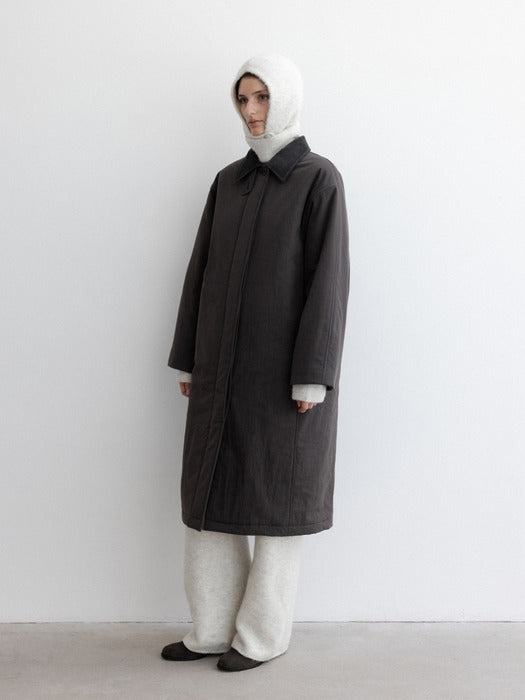 [moia] padded single coat (charcoal)