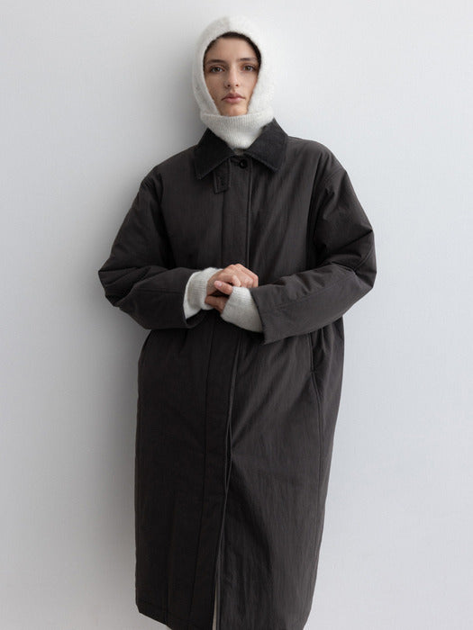 [moia] padded single coat (charcoal)