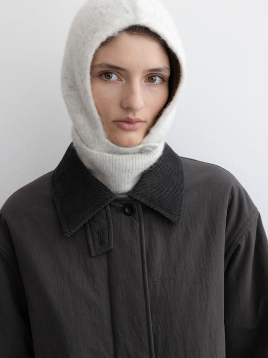 [moia] padded single coat (charcoal)