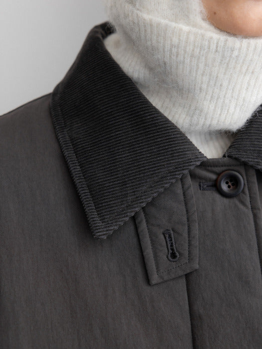 [moia] padded single coat (charcoal)
