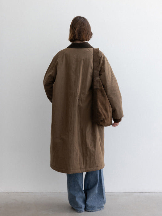[moia] padded single coat (brown)