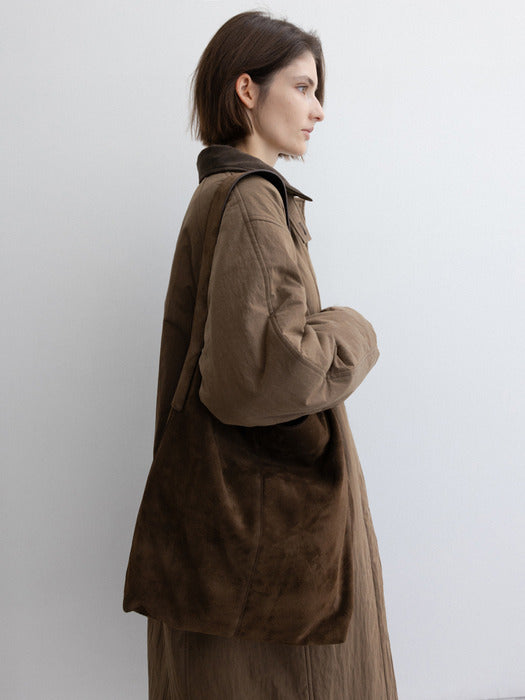 [moia] padded single coat (brown)