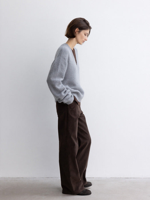 [moia] v-neck mohair knit (baby blue)